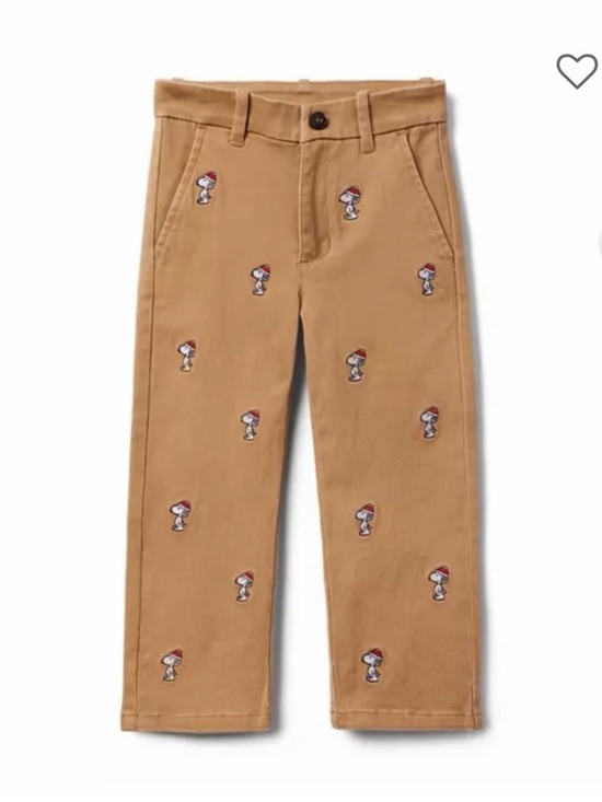 Janie and Jack Other - Janie and Jack Tan Embroidered Character Chino Pants Christmas snoopy unisex